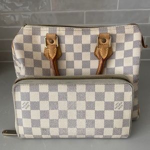 Louis Vuitton Speedy 25 Damier Azur and Zippy Wallet